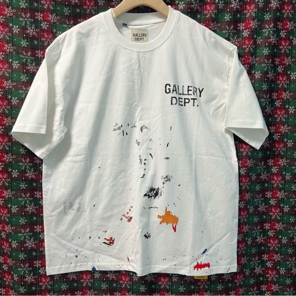Gallery Dept White Tee with Colorful Paint Accents - Picture 1 of 3